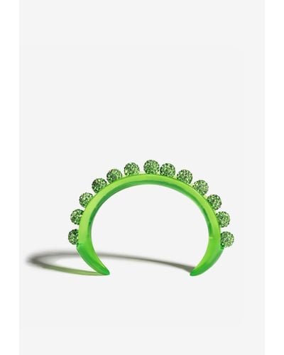 Aquazzura Disco Darling Crystal Embellished Bracelet - Green