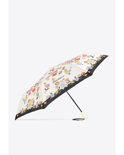 Moschino Floral Print Foldable Umbrella - Multicolour
