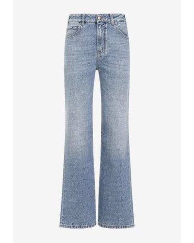 Chloé Washed-Out Straight-Leg Jeans - Blue