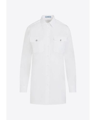 Prada Long-Sleeved Button-Up Shirt - White