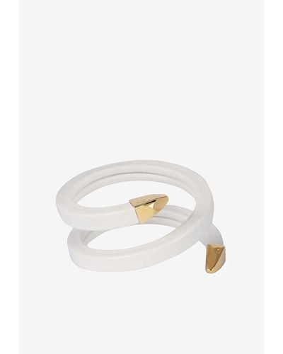 Bottega Veneta Spiral Cuff Bracelet - White