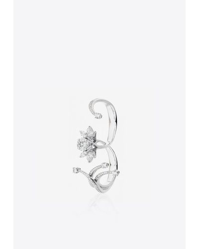 YEPREM Mystical Garden Ring With 18-Karat Princess Cut Diamond - Multicolour
