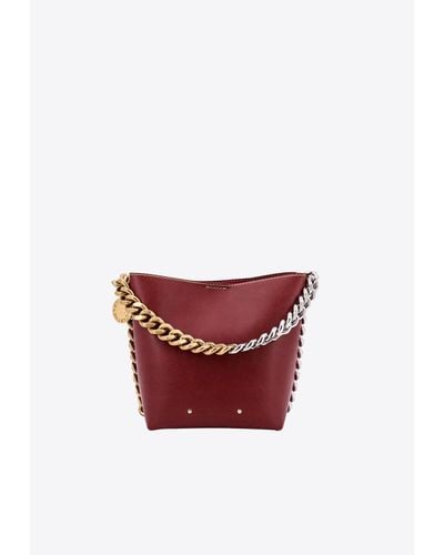 Stella McCartney Frayme Faux Leather Bucket Bag - Red