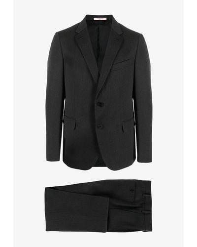 Valentino Tailored Suit In Wool - Black