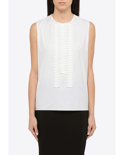 Marni Sleeveless Top With Pleat Detailing - White