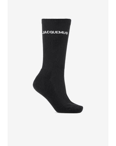 Jacquemus Logo Crew Socks - Black