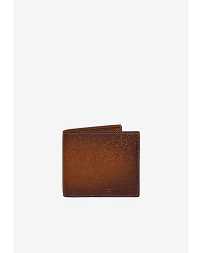 Santoni Bi-Fold Logo Wallet - Brown