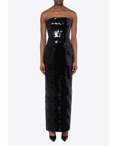16Arlington Sequin-Embellished Strapless Gown - Black