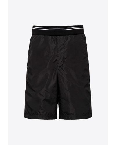 Prada Triangle Logo Bermuda Shorts - Black