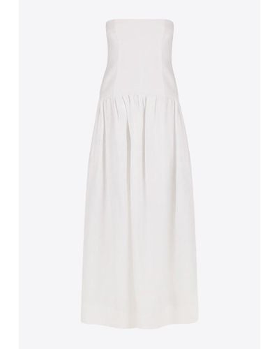 Shona Joy Strapless Paneled Maxi Dress - White