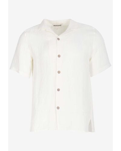 Marané Camp Collar Short-Sleeved Shirt - White
