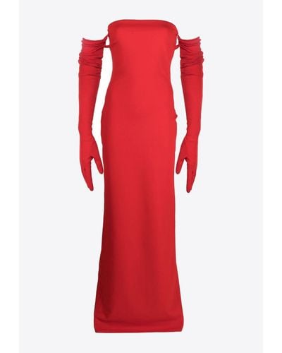 Solace London The Tullia Strapless Gown - Red