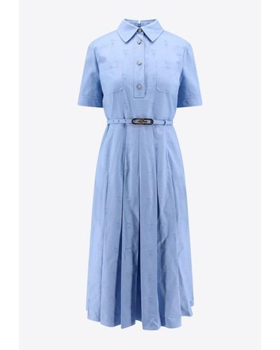 Gucci Classic Oxford Midi Dress - Blue