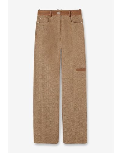 Versace All-Over Logo Pants - Natural