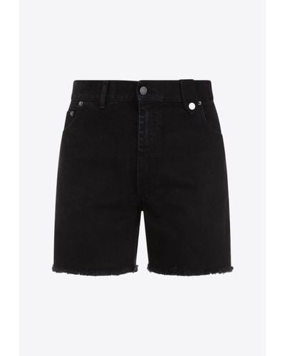 Egonlab Washed-Out Denim Shorts - Black