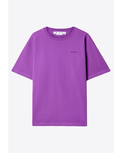 Off-White c/o Virgil Abloh Oversized Logo Short-Sleeved T-Shirt - Purple