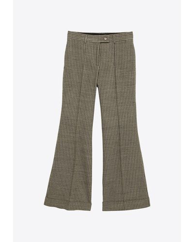 Acne Studios Wide-Leg Pleated Wool Pants - Green