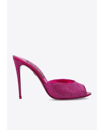 Dolce & Gabbana 115 Crystal-Embellished Mules - Pink
