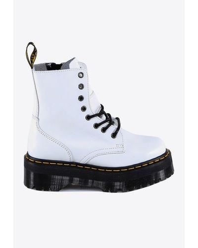Dr. Martens Jadon Leather Platform Boots - White