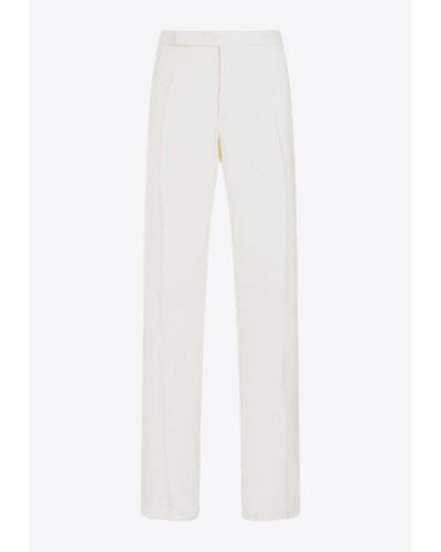 Ralph Lauren Linen And Silk Tailored Pants - White