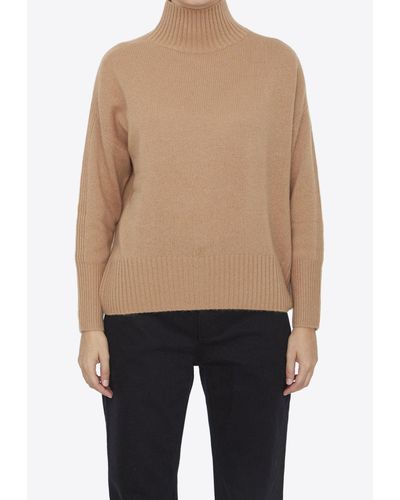 Allude High-Neck Cashmere Sweater - Blue