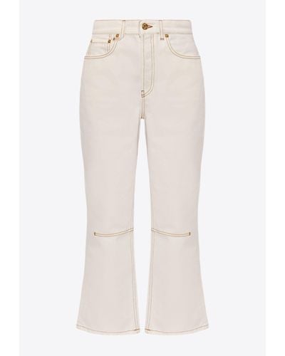 Jacquemus Court Cropped Flared Jeans - Natural