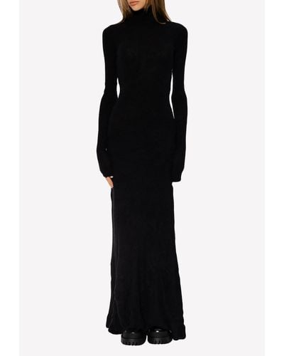 Balenciaga Long-Sleeved Maxi Dress - Black