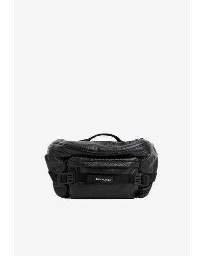 Balenciaga Army Belt Bag In Lamb Leather - Black