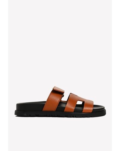 Hermès Chypre Sandals In Calfskin - Brown