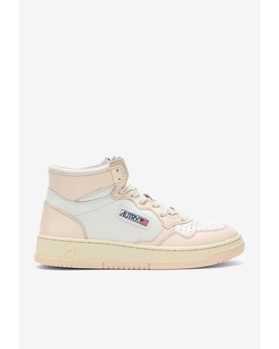 Autry Leather High-Top Sneakers - White
