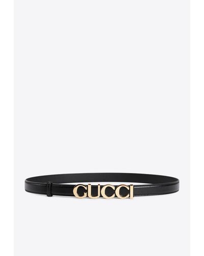 Gucci Logo-Plaque Leather Belt - White