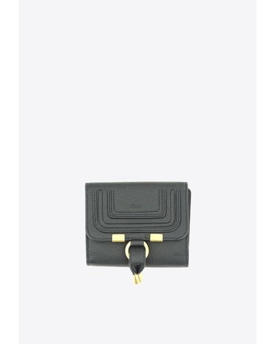 Chloé Marcie Grained Leather Wallet - White