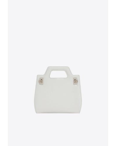 Ferragamo Mini Wanda Top Handle Bag - White