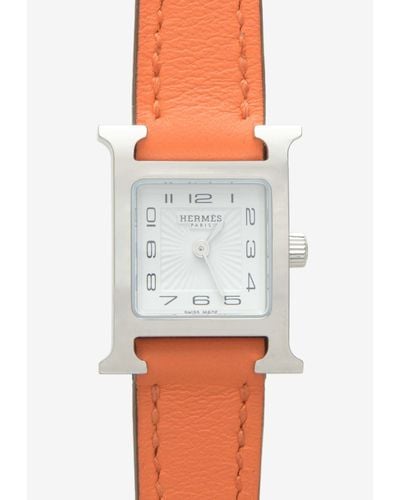 Hermès Mini Heure H 21Mm Watch - Orange