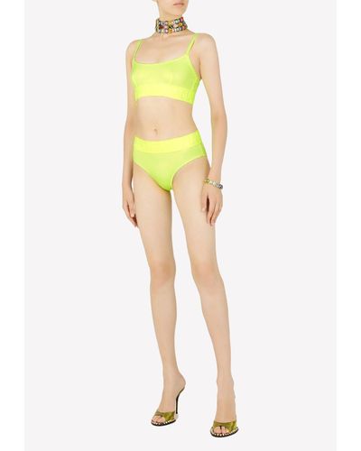 Dolce & Gabbana Logo Embossed Bikini - Yellow