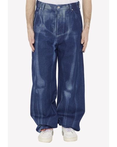 Off-White c/o Virgil Abloh Body Scan Baggy Jeans - Blue