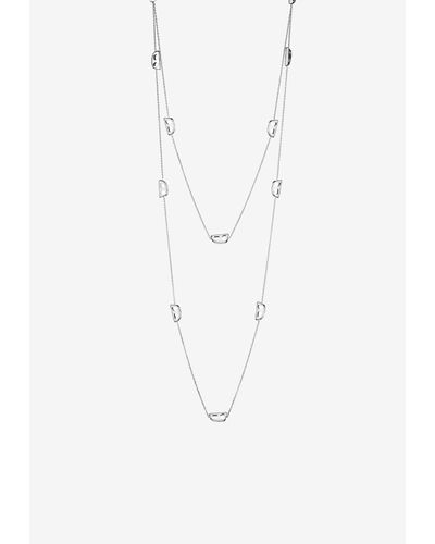 Eera Long Chain Stone Necklace - White