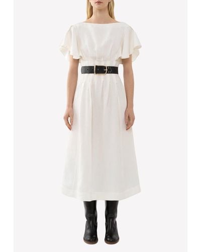 Chloé Wing-Sleeved Midi Dress - White