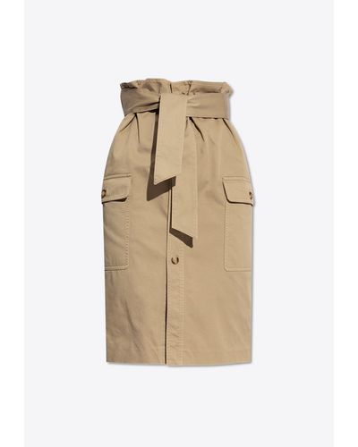 Saint Laurent Cargo Skirt, - Natural