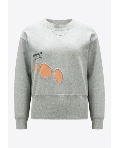 Moncler X Salehe Bembury Graphic Cut-Out Logo Sweatshirt - Grey