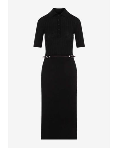 Givenchy Voyou Belt Polo Midi Dress - Black
