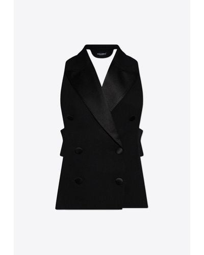 Dolce & Gabbana Double-Breasted Halter Vest - Black