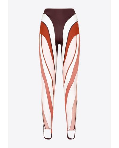 Mugler Polyamide LEGGINGS Trousers - Red