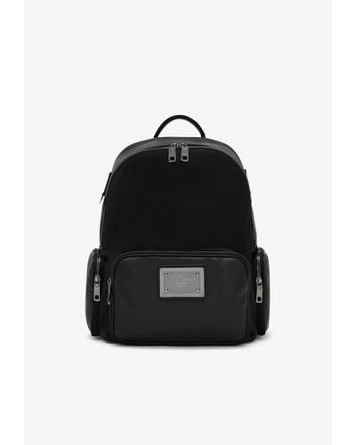 Dolce & Gabbana Logo Plate Backpack - Black
