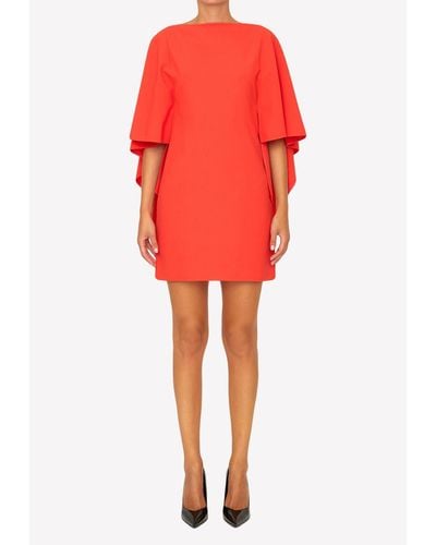 The Attico Sharon Mini Dress With Batwing Sleeves - Red