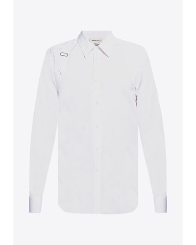Alexander McQueen Harness Long-Sleeved Slim Shirt - White