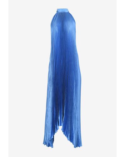 L'idée Amour Plisse Maxi Dress - Blue