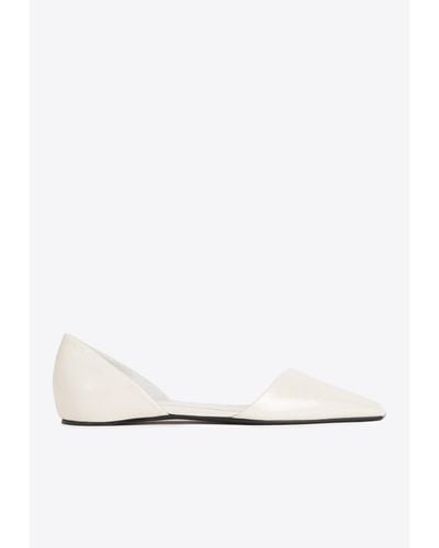 Totême Asymmetric D'Orsay Ballet Flats - White