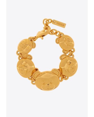 Moschino Teddy Bear Chain-Link Bracelet - Metallic