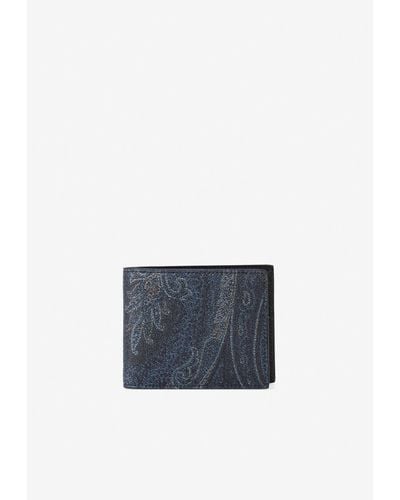 Etro Paisley Jacquard Bi-Fold Wallet - Blue